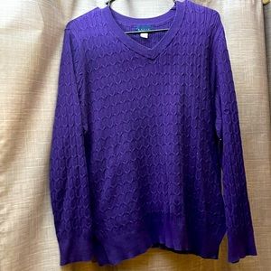 Basic Editions, 1X, Purple Knit Sweater
